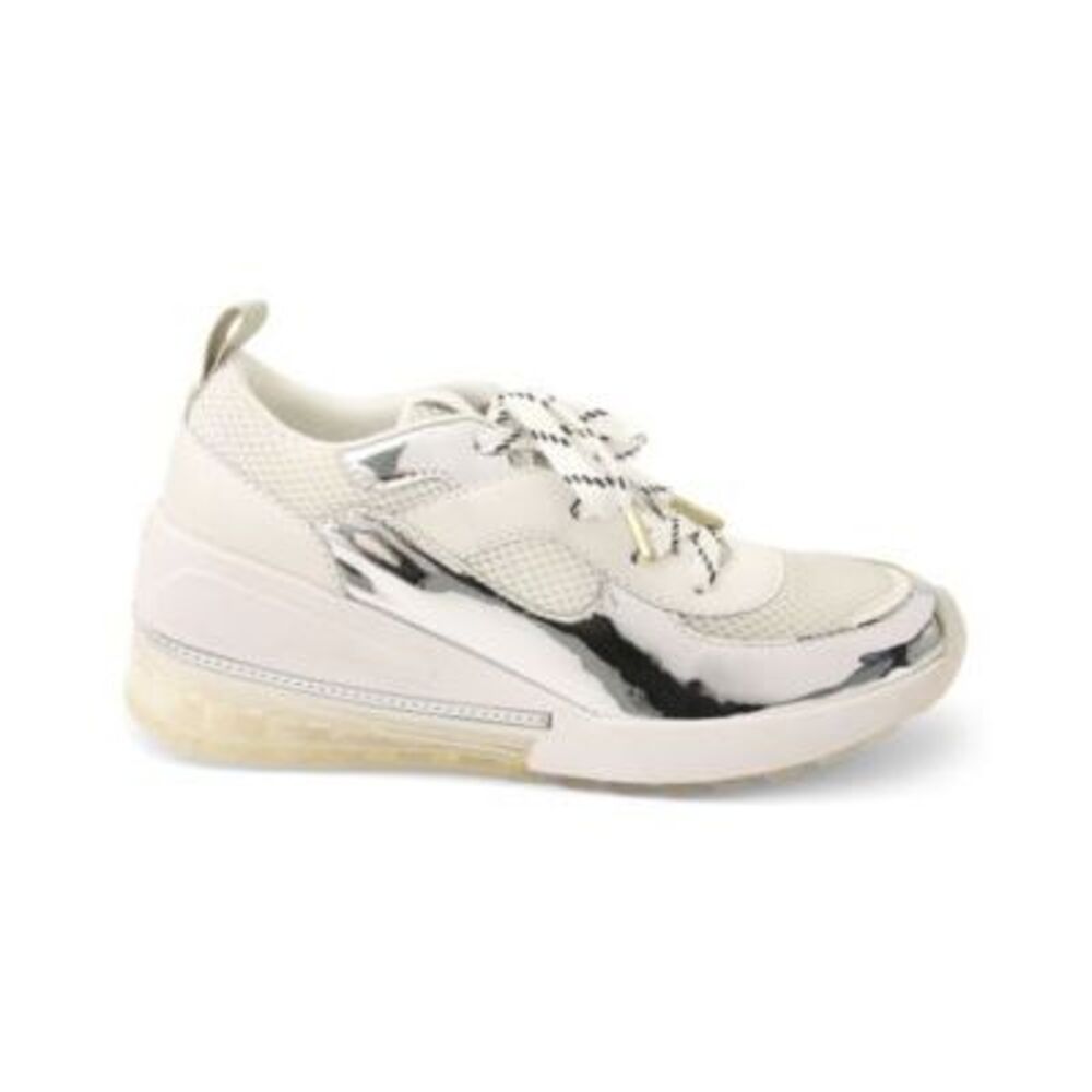 BCBGENERATION Womens White Chain Reflective Weddi Wedge Athletic Sneakers 8.5 M - Picture 2 of 4